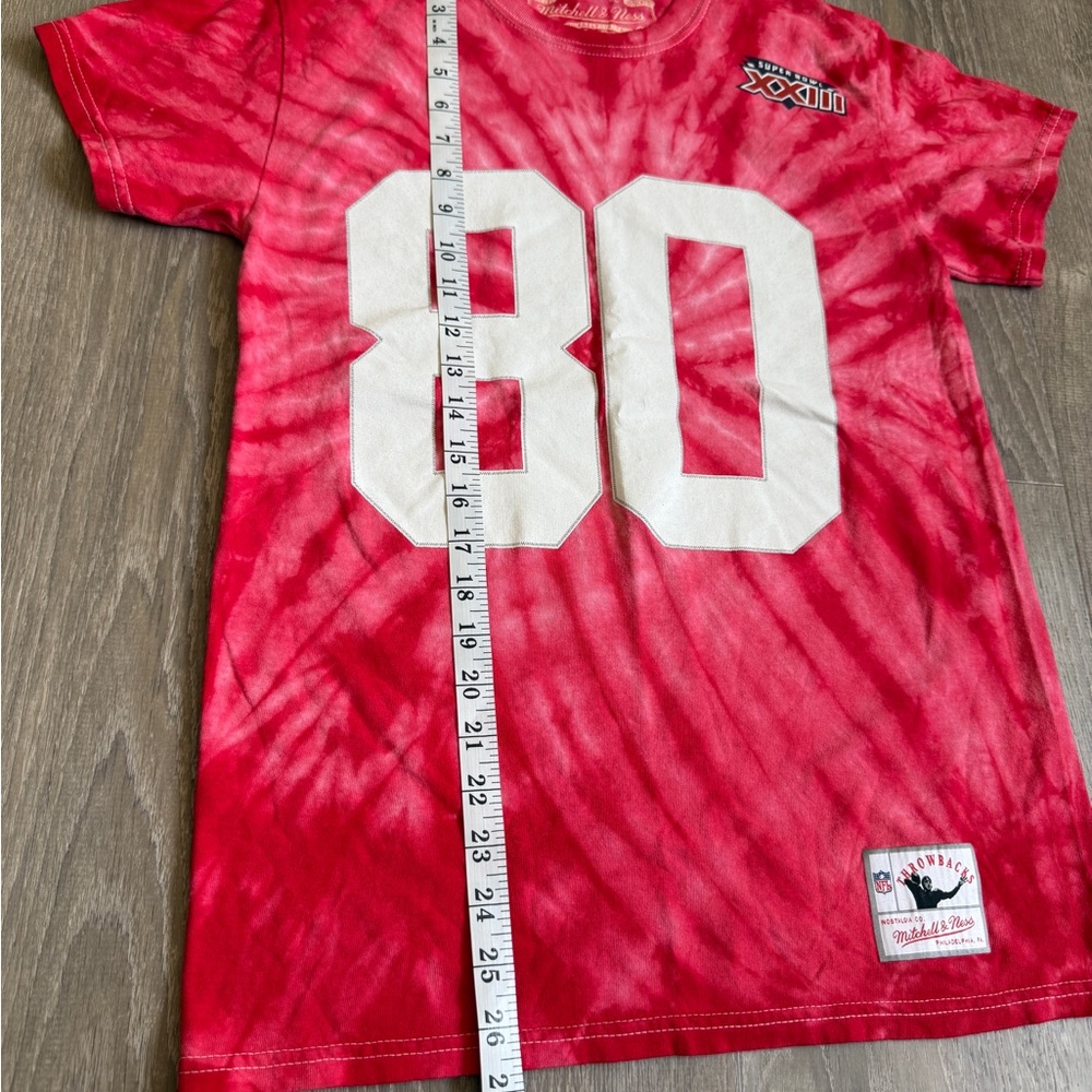 Mitchell & Ness Red Tie-Dye Throwback T-Shirt-Size S - Picture 5 of 6